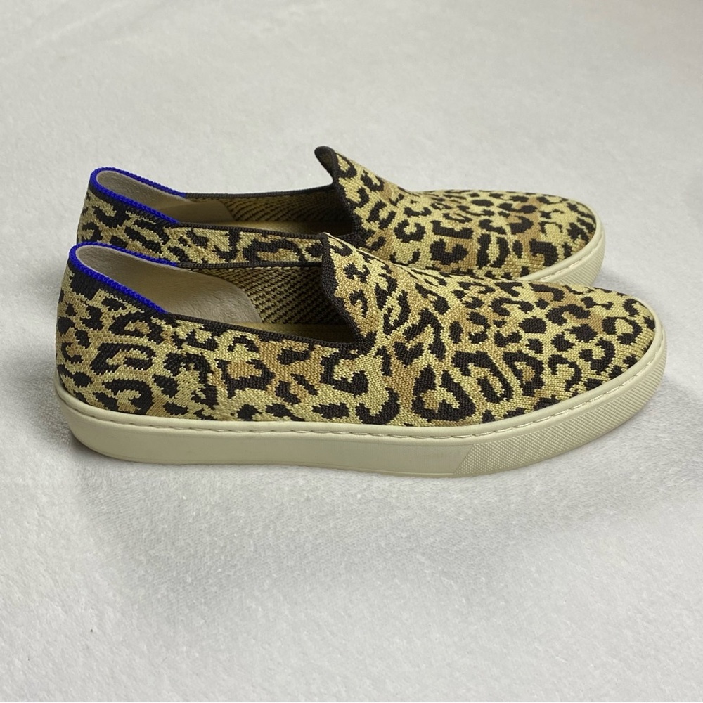 Rothy’s The Original Sneaker Cat Leopard Print Slip On Shoes